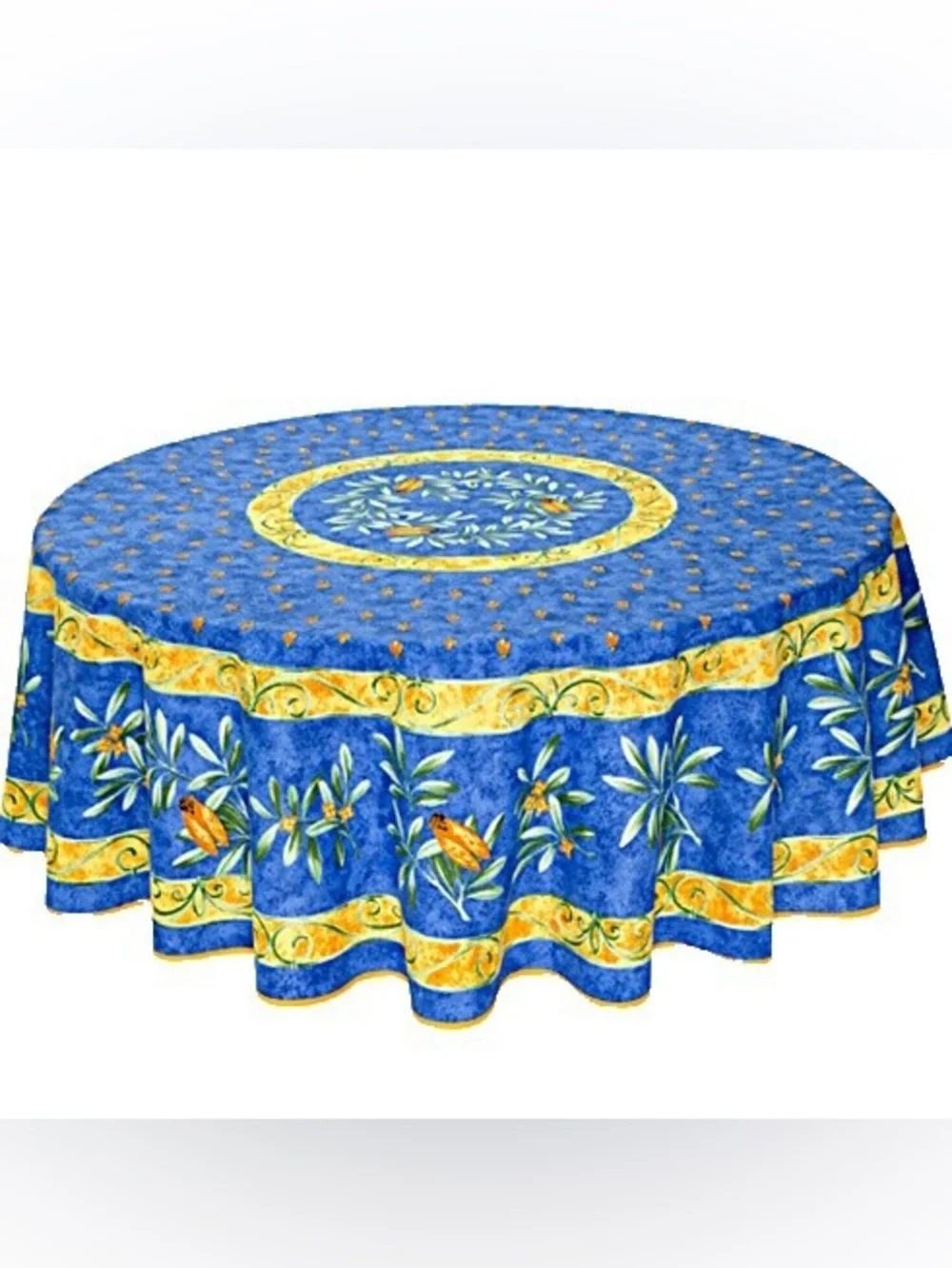 Coated cotton Tablecloth Cicada Flowers La Cigale 60” French Country Provence